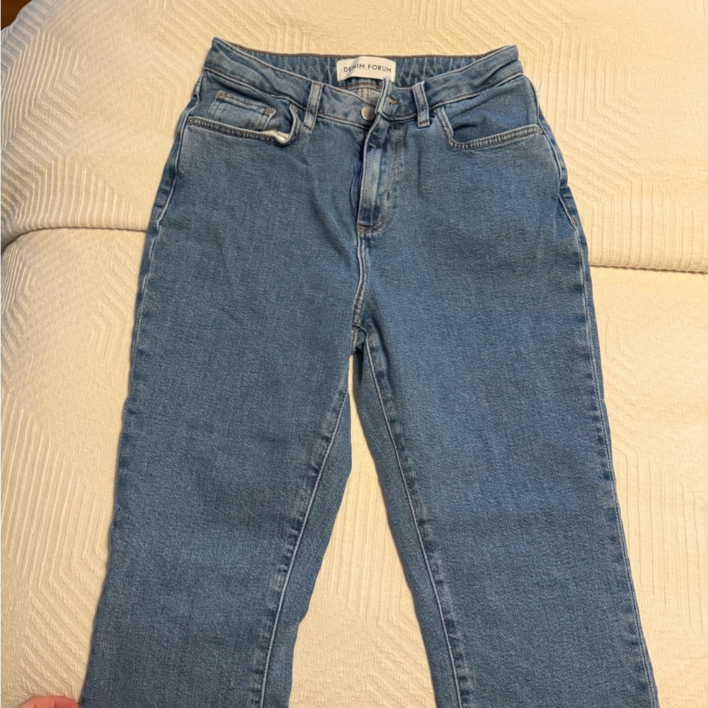 Denim Forum Classic Blue Straight Leg Jeans
